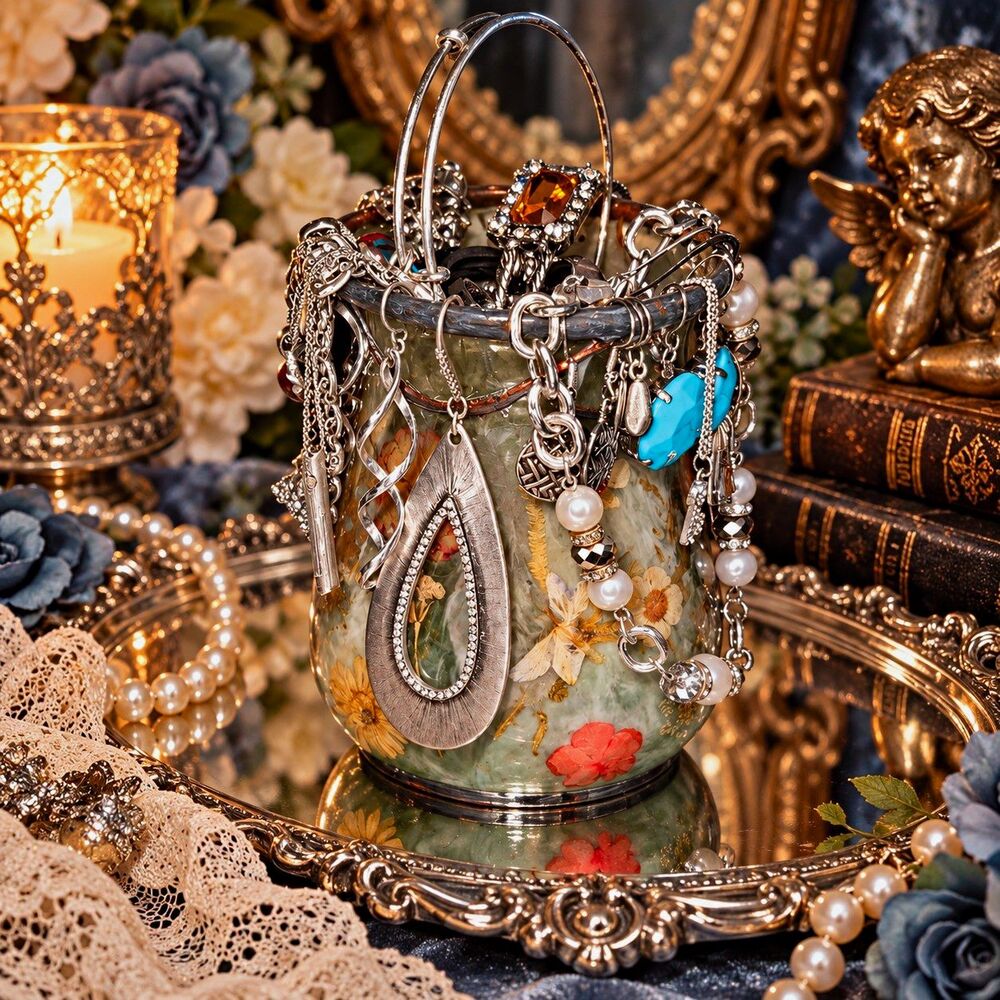Silver Tone Jewelry Treasure Jar – 23 Pc 925, Monet Pin , Alex& Ani, Nine West